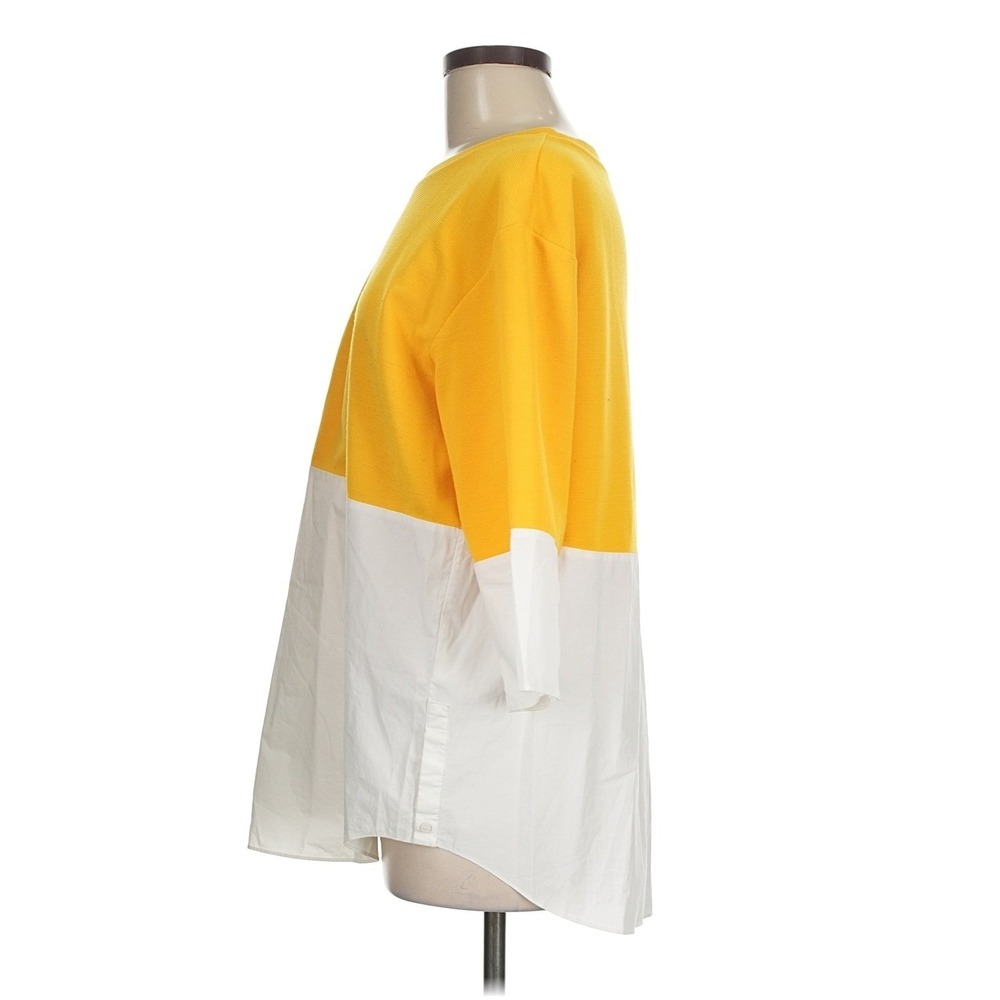 COS M Colorblock Tunic Oversized Minimalist Modern Mixed Media Knit Poplin  $149 - Picture 8 of 9